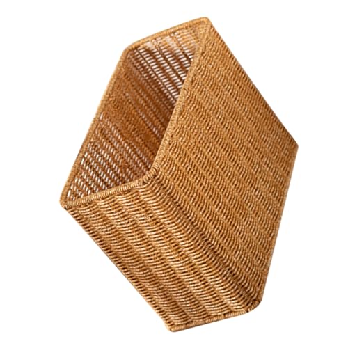 PENIKOKO Cesta de Escritorio Estrecha y Alta de Imitación Ratán Gran Capacidad para Almacenamiento Multipropósito Hogar u Oficina Diseño Decorativo y Funcional