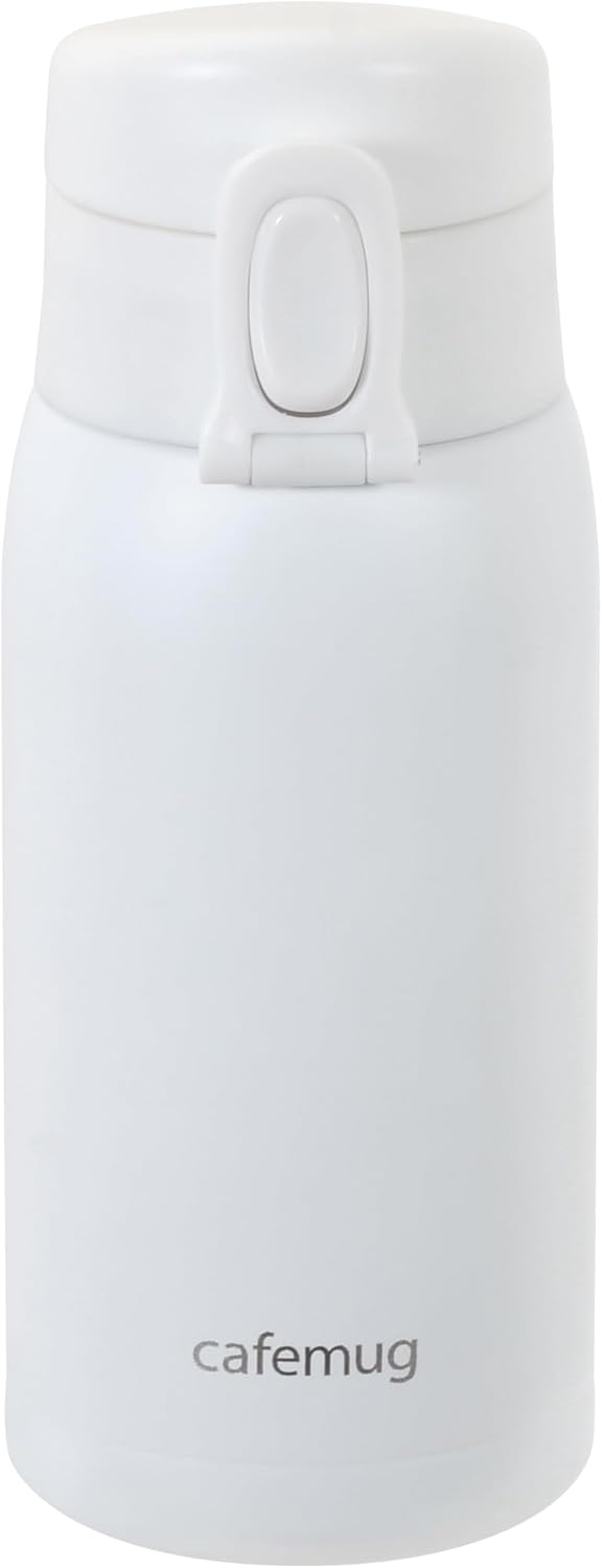 Pearl Metal Cafe Mug Grace Lightweight One-Touch Mug Vacuum Insulated 16.9 fl oz (500 ml), Pale White HC-544