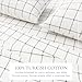 Great Bay Home Flannel Sheet Set Full Size - 100% Turkish Cotton, Double-Brushed, Printed Bed Sheets - Ultra-Soft, Cozy, 4-Piece Bedding Set (Windowpane - White/Grey)