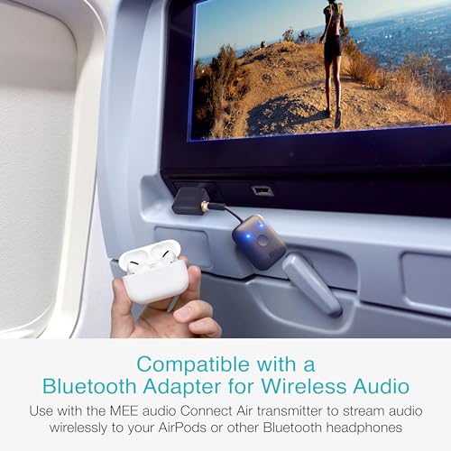 Image of MEE Audio Airplane Headphone Adapter for in-Flight Entertainment Systems - Dual 3.5mm Male to 3.5mm Female - Works with Headphones, Headsets, and Bluetooth Adapters (2 Pack), Black