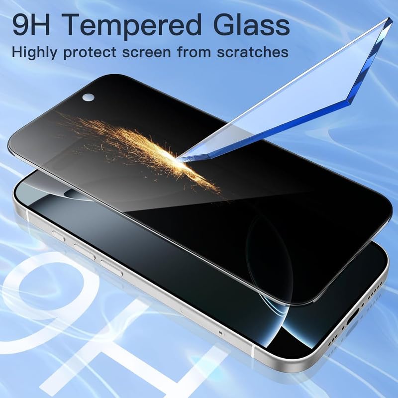 Image of TitanEdge Privacy Tempered Glass Screen Protector Guard for iPhone 17 and 16 Pro | True 28Anti Spy - 2 Pack