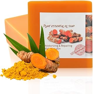 Waterfalls Turmeric Brightening Soap, Turmeric Soap for Skin Lightening, Turmeric Lemon Soap Bar for Body,Deep Cleansing Turmeric Soap,Skin Brightening Soap for All Skin Types (1Pcs)