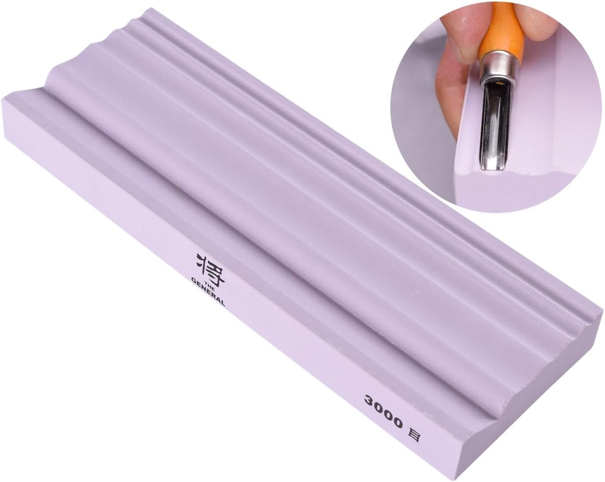 Wood Carving Knife Sharpener - 3000 Grit Sharpening Stone for Tools, Knives, Chisels, Gouges with Multiple Grooves, Pink
