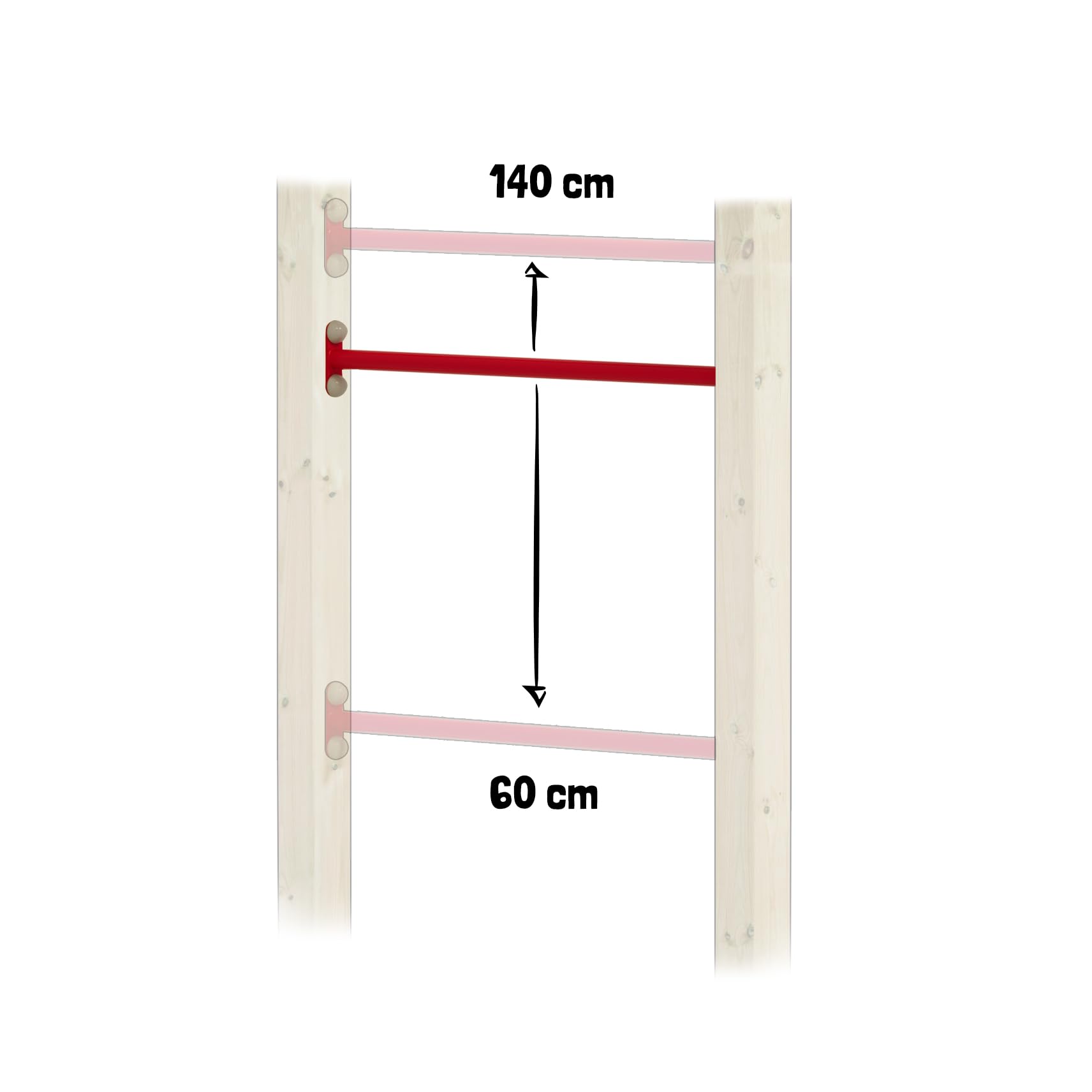 Wickey Doppel-Reckstange FIT Tumble 302 - Spielplatz Turngerät - Kinder Reckstange - Spielgerät aus Holz - 206x9x151 cm