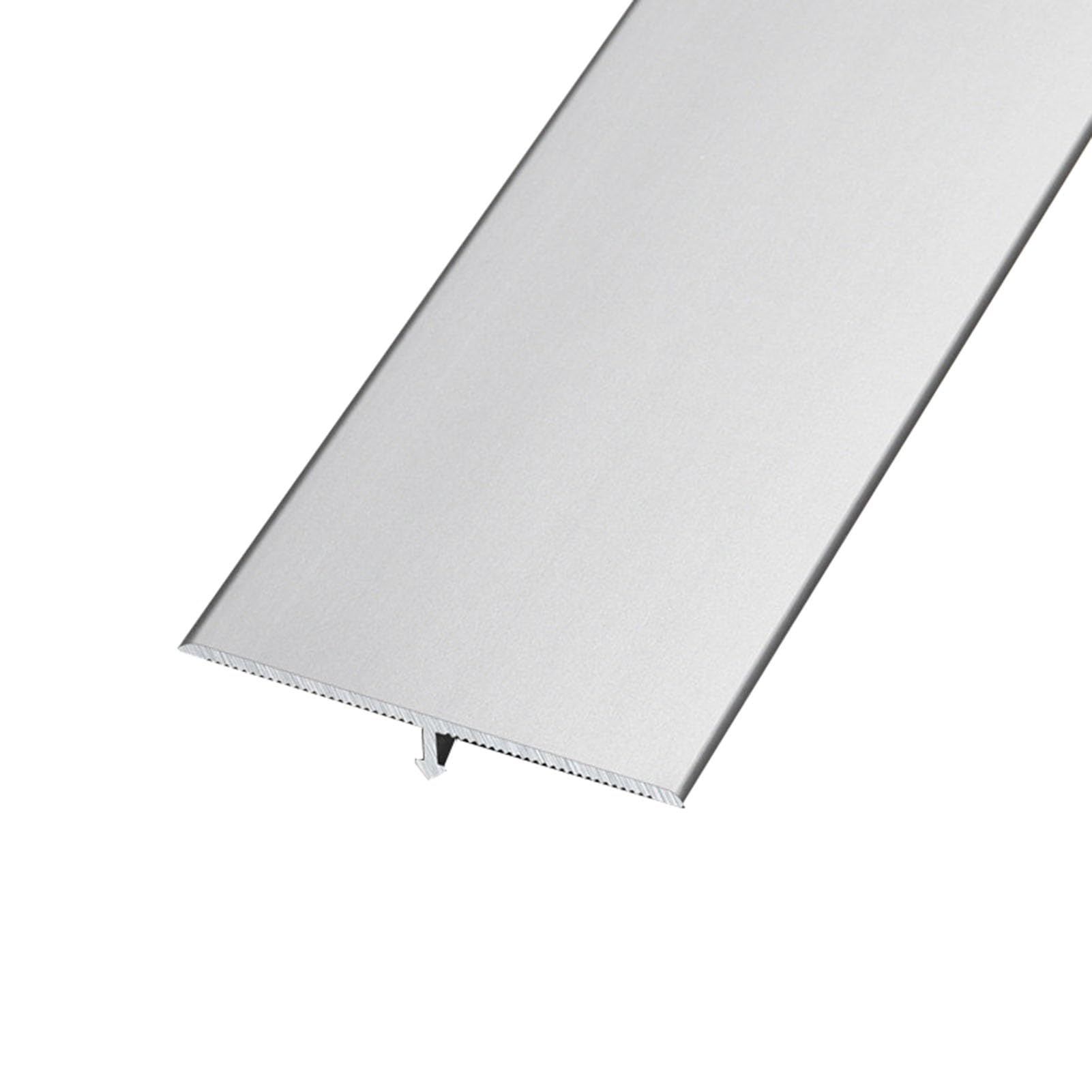 Metal Floor Transition Strip for Doorways, T Molding Laminate Tile Floor Flat Divider Strip Edging Trim, 3 PCS Waterproof Threshold Gap Cover(Silver)