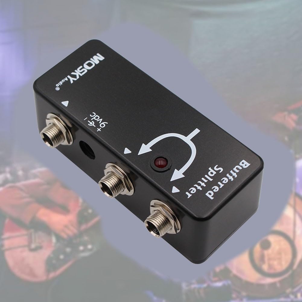 Buffered Splitter Gitarrenpedal Signalteiler für Klaren Kraftvollen Ton Dual-Amp Konfiguration Lange Kabelwege Komplexe Pedalboards Robuste Metallkonstruktion Schwarz