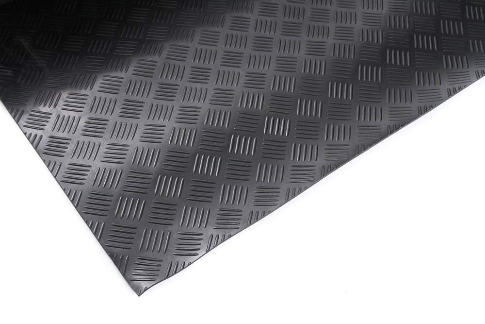 rg-vertrieb Gummimatte Gummiläufer Schutzmatte Anti Rutsch Bodenbelag 100cm Breite 3mm Gummiboden (100 x 150cm, Riffelblech)