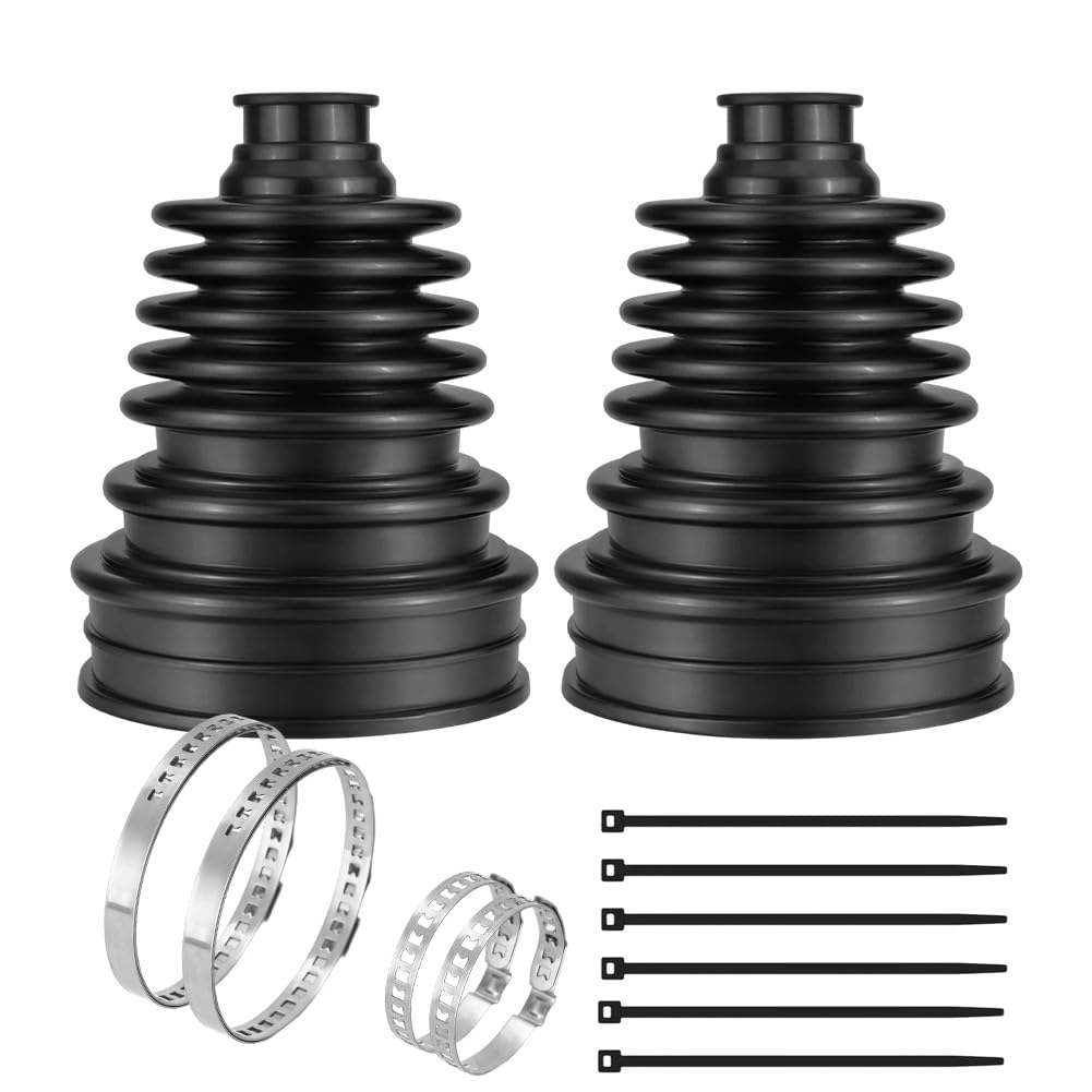 Yuragim Juego de reparación de puños de CV, 2 unidades, de silicona flexible, universal, para ejes de 19 – 24 mm, con 4 abrazaderas, 6 bridas