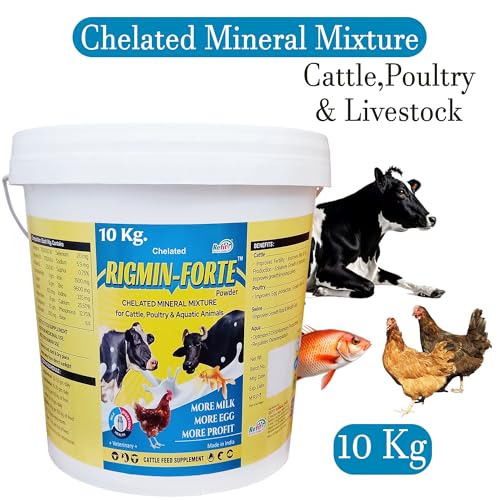 Image of REFIT ANIMAL CARE Chelated Mineral Mixture for Cow, Cattle, Buffalo, Goat, Chicken, Broilers, Poultry and Other Livestock Animals, 10 kg, Rigmin Forte