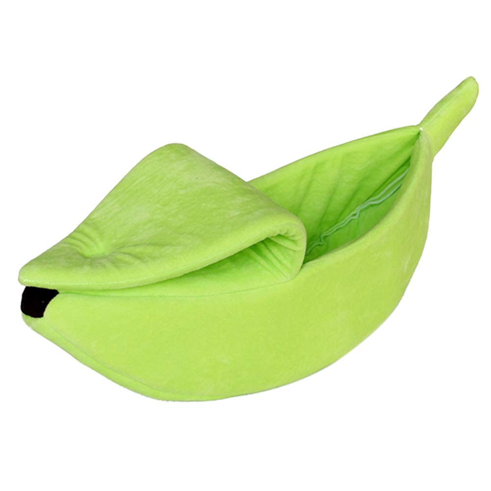 Pssopp Banana Pet Bed House, Soft Plush Cat Cuddle Cave Warm Cosy Kennel for Small Dogs Rabbit, Kitten, Ferret, Guinea Pig