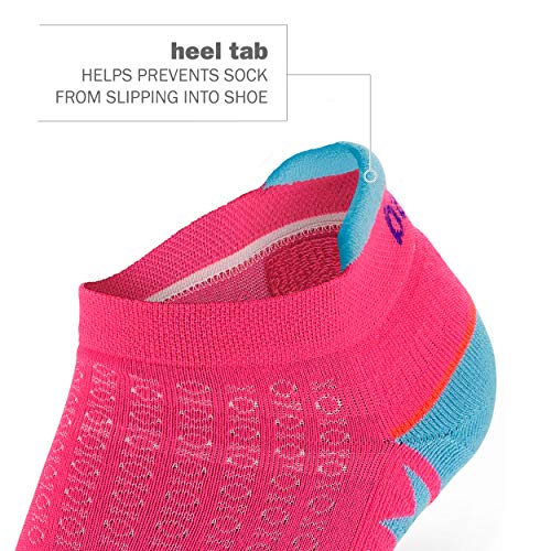 Women's Enduro No Show Running Socks - Bright Lilac/Neon Aqua by Balega4