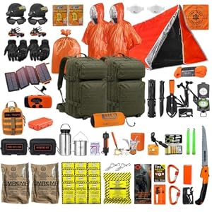 72 Hour Survival Kit – Two-Person 291 Pieces Survival Gear – 45L Go Bag, Bug Out Bag, Emergency Backpack, First Aid, Water Filter, Tools, Tent, Camping Essentials, Emergency Preparedness – THE Alpha