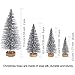 Pangda 42 Pieces Mini Christmas Trees Silver Artificial Christmas Tree Bottle Brush Trees with Wooden Base Sisal Tabletop for Christmas Decorations, 4 Sizes