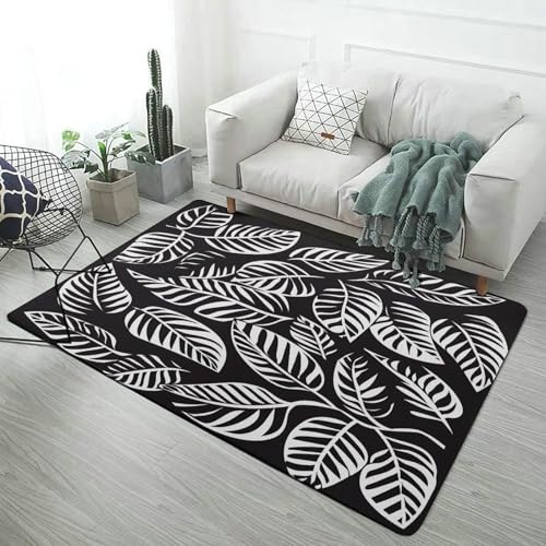 Tapis de sol velours corail à texture feuille complexe imprimé durable - 3