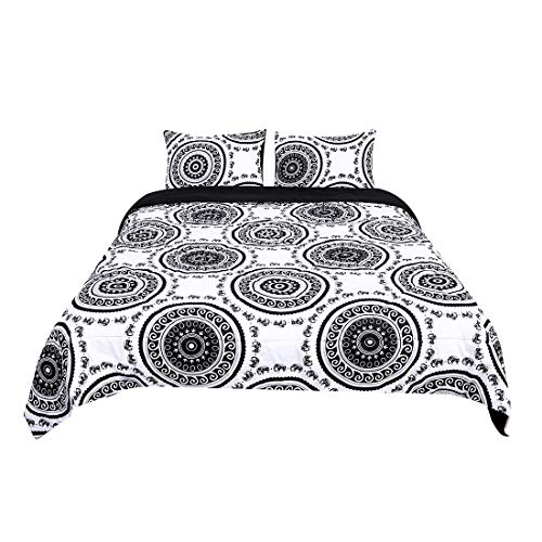 Holiday Deals 🛒 uxcell Queen 3-Piece Bohemian Comforter Sets - 3D Printed Bohemia Themed - All-Season Down Alternative Quilted Duvet - Reversible Design - Includes 1 Comforter, 2 Pillow Cases White Review Product uxcell Queen 3-Piece Bohemian Comforter Sets - 3D Printed Bohemia Themed - All-Season Down Alternative Quilted Duvet - Reversible Design - Includes 1 Comforter, 2 Pillow Cases White