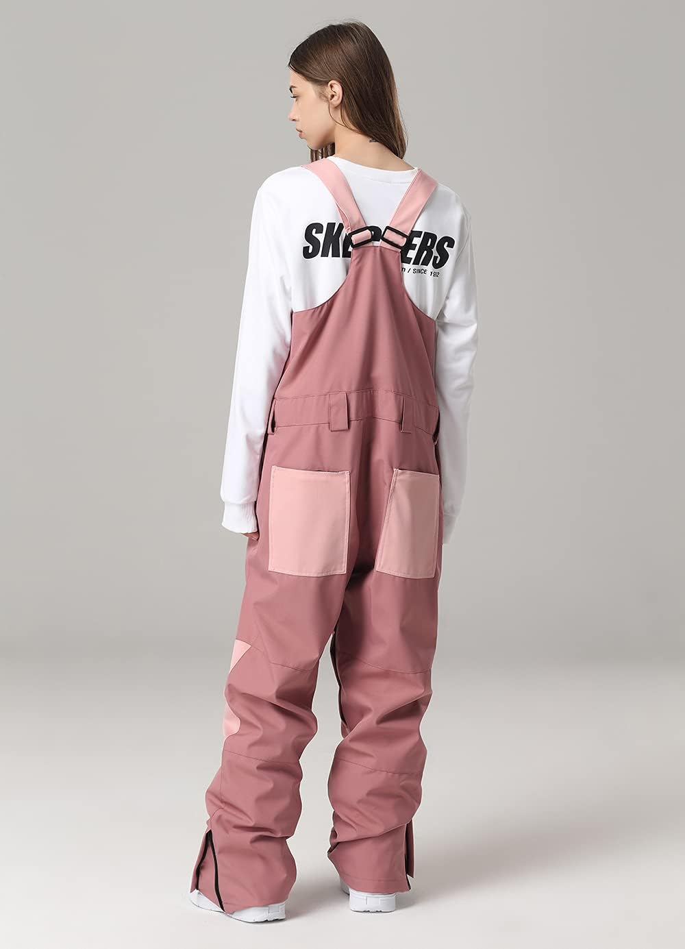 WOWULOVELY Women's Men's Ski Bib Insulated Snow Bib Overalls Winter Waterproof Snowboarding Pants