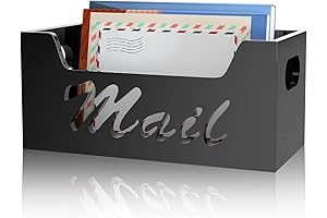 wishacc Black Acrylic Letter Box Organizer for Desk