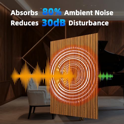 Image of Art3d 94 x 12.6 Inch Acoustic Lightweight Slat Wall Panel, 4-Piece, Teak