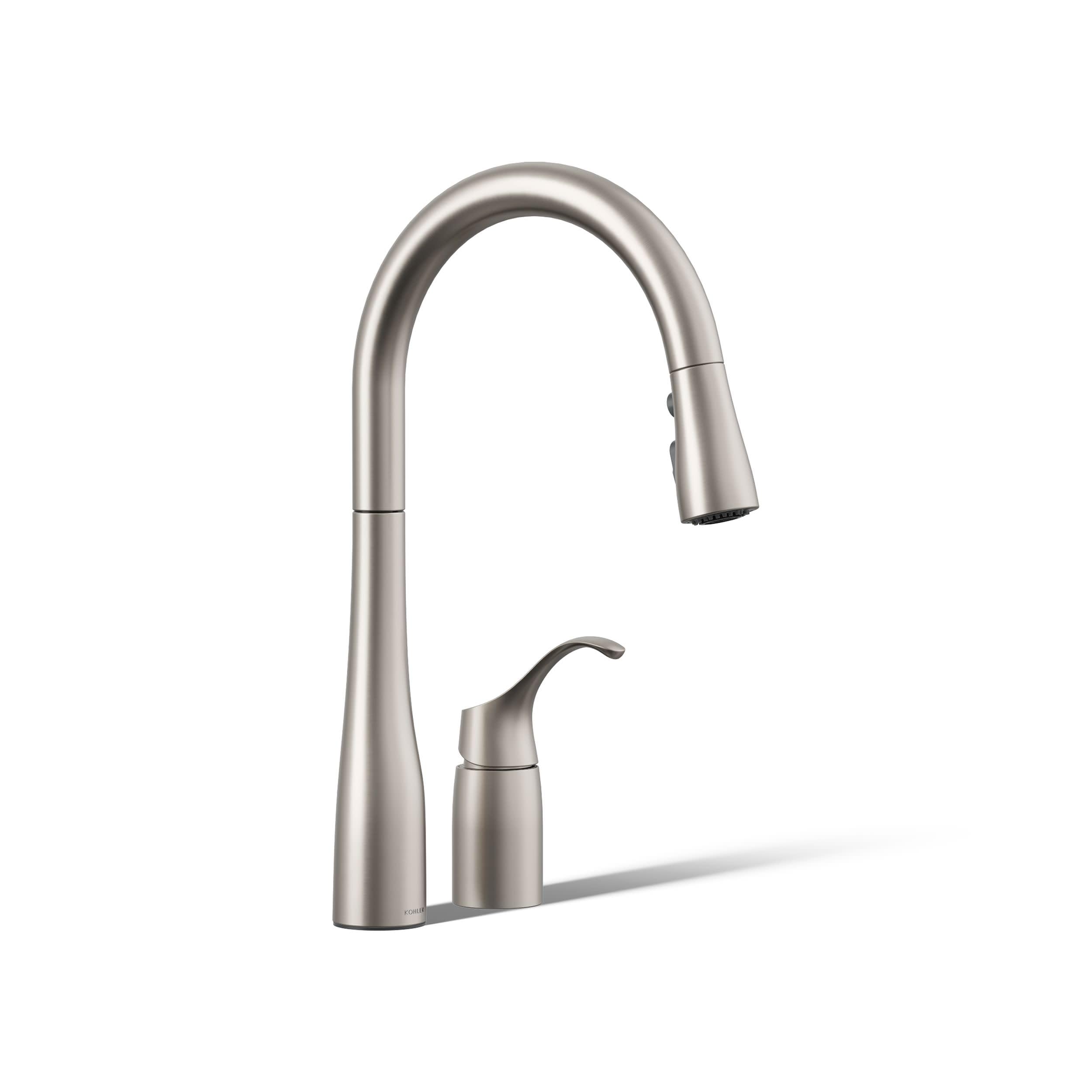 KOHLER K-647-VS Simplice Pull-Down Kitchen Sink Faucet, Vibrant Stainless