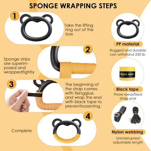 image for DaJueZhan Gymnastics Rings, Professional Children's Home Fitness Equip