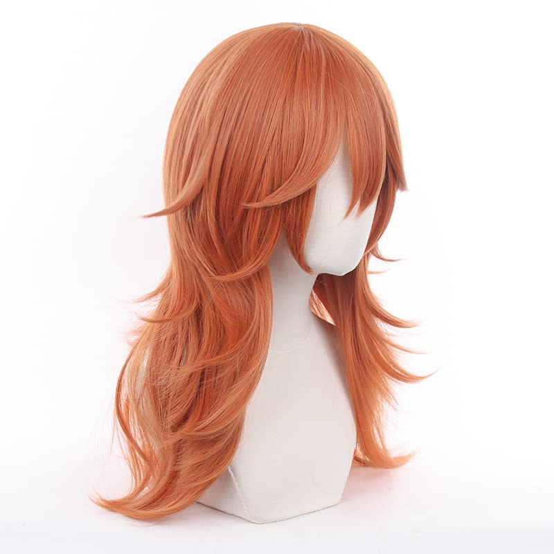 Long Dark Orange Cosplay Wigs for Women Halloween Costume Curly Wig for Party - Image 3