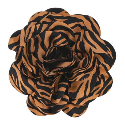 Image of M METERXITY Extra Large Rose Flower Brooches, Lapel Pins Dainty Satin Fabric Big Camellia Oversized Brooch Pin