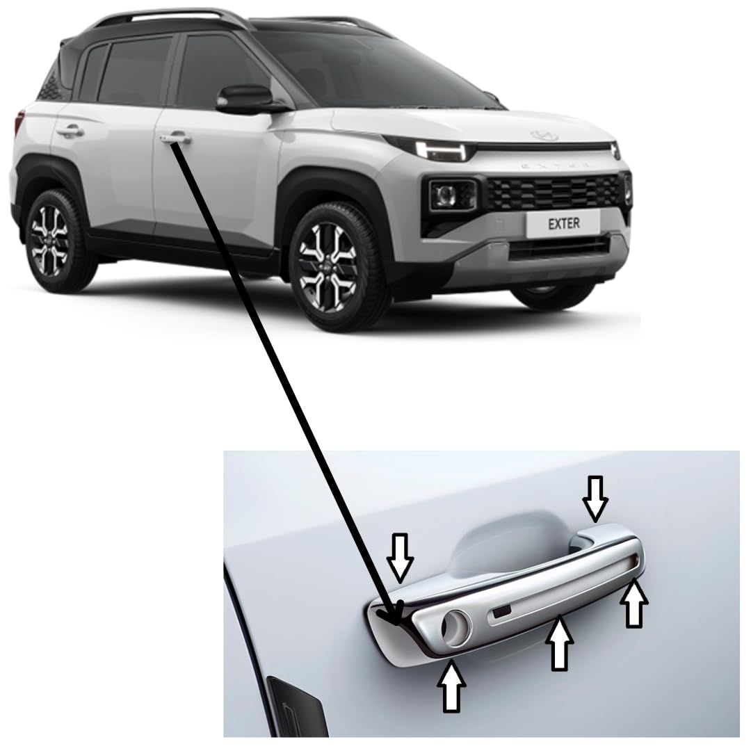 Mpower Chrome Handle Cover for Hyundai Exter | OEM Handle Cover | Set of 4pcs-image-14