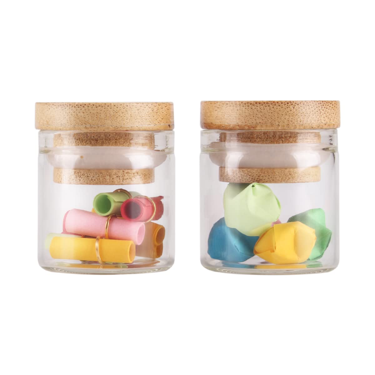 SYLALE 24 Tubos de ensayo de 10ml 30 * 30mm con Tapas de bambú, frascos de Vidrio, Viales de Vidrio, Botella de Deseo for Regalo de Manualidades de Boda