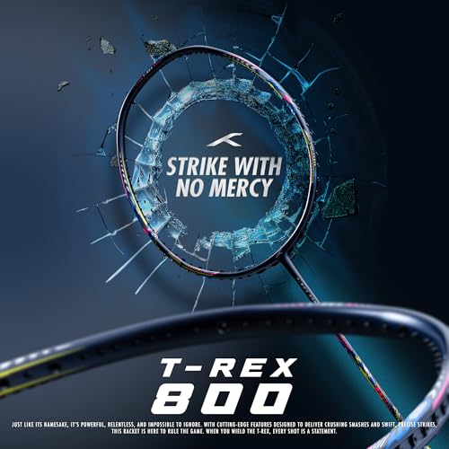 Image of Hundred T-Rex Unstrung Badminton Racket with Full Cover | 84 Grams | Maximum Tension ≤32 lbs