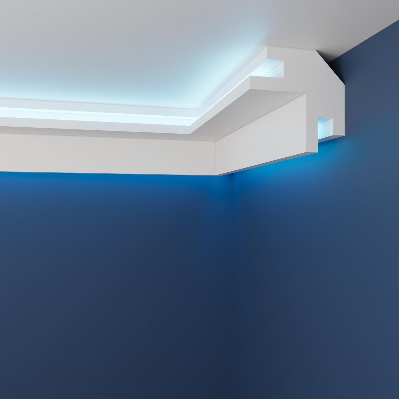 WOLDECOR LED Coving for Ceilings – Premium Extruded Polystyrene Cornice Moulding Trim, Lightweight and Paintable XPS Decorative LED Cornice Coving, LED Compatible (WLL15, 6 Meters)