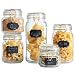 VonShef Set of 5 Clip Top Glass Storage Preserving Jars - With 10 Reusable Stickers & 1 anti-dust Chalk