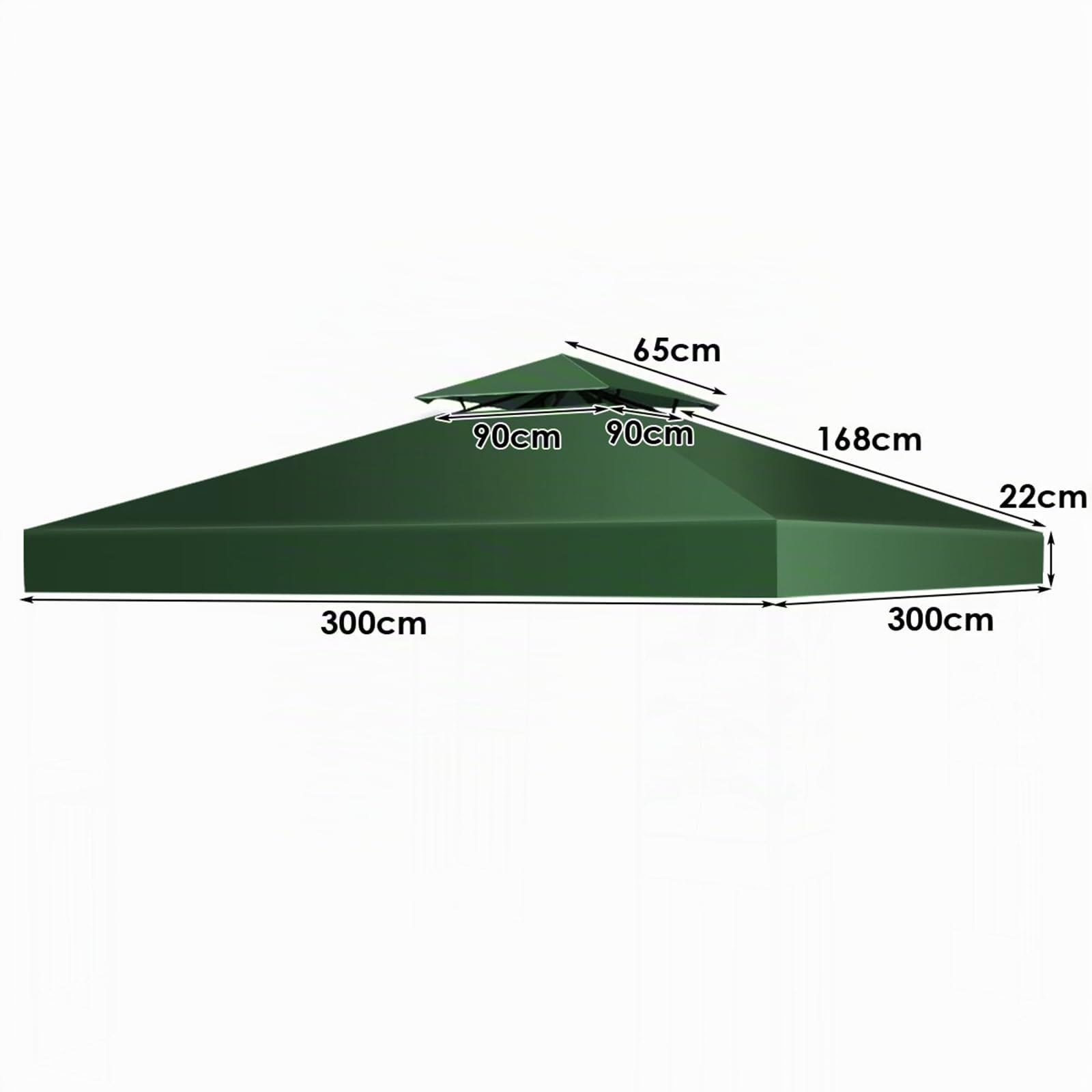 KOMFOTTEU Tetto Gazebo di Ricambio Impermeabile Doppio Tetto 3x3m
