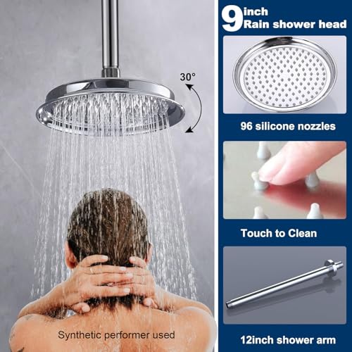 Sistema de ducha Dual Rain Antique con cabeza fija y rociador manual | Revestimiento multilayer, grifería vintage, válvula de doble control con 3 funciones y control independiente de temperatura, acabado cromado miniatura 4