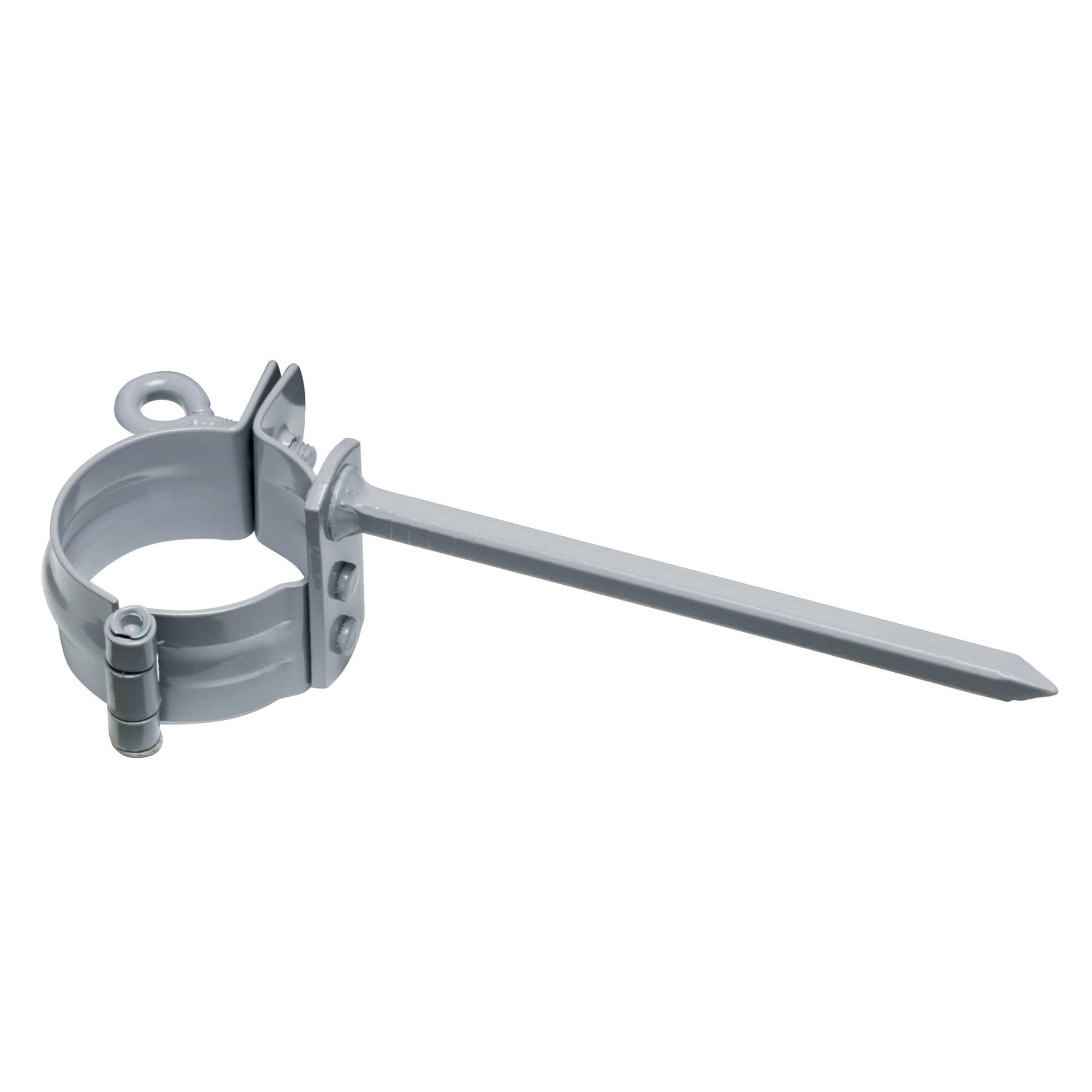 INEFA Rohrschelle mit Schlagstift 110 mm Stahl kunststoffbeschichtet – Grau – DN50 / 50mm