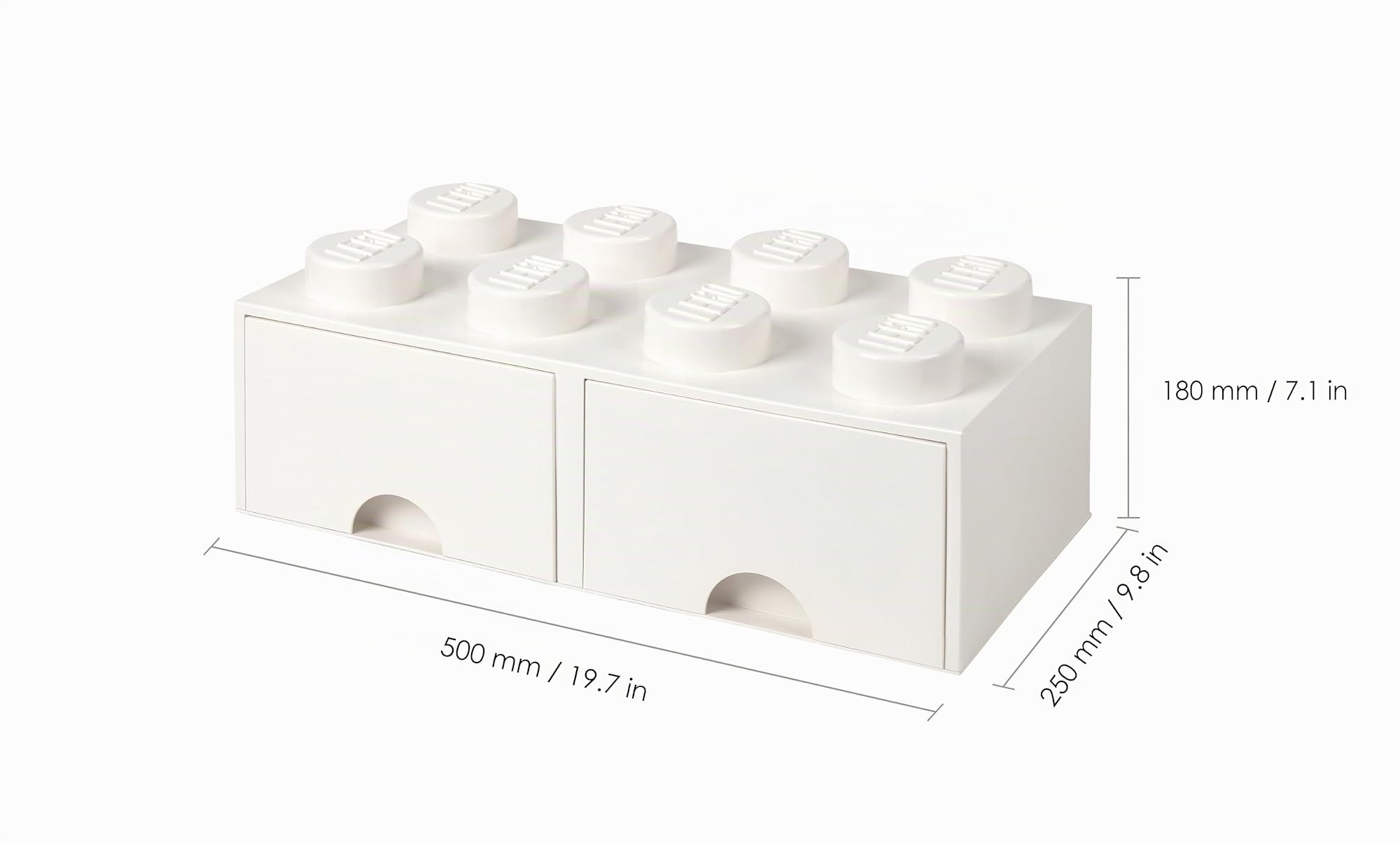 Lego 4006 Brick 8 Knöpfe, 2 Schubladen, stapelbar Aufbewahrungsbox, 9,4 l, weiß, Plastik, Legion/White, 50 x 25 x 18 cm Küche, Haushalt & Wohnen