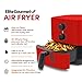 Elite Gourmet EAF-3218R Personal 1.1 Quart Compact Space Saving Electric Hot Air Fryer Oil-Less Healthy Cooker, Timer & Temperature Controls, Red.