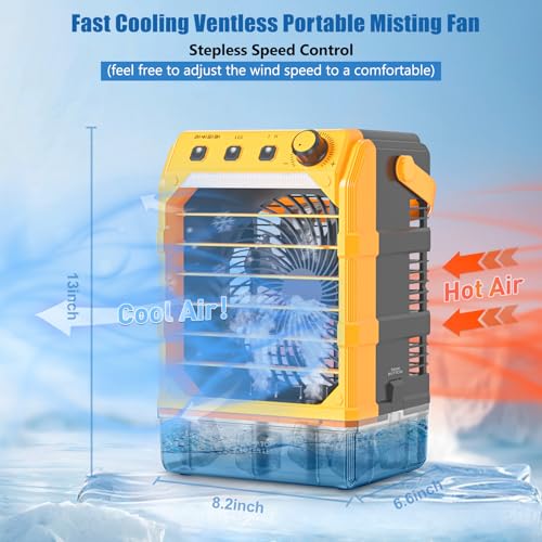 Image of Uniqwamo Misting Fan Portable Compatible for Dewalt 20V /60V Battery
