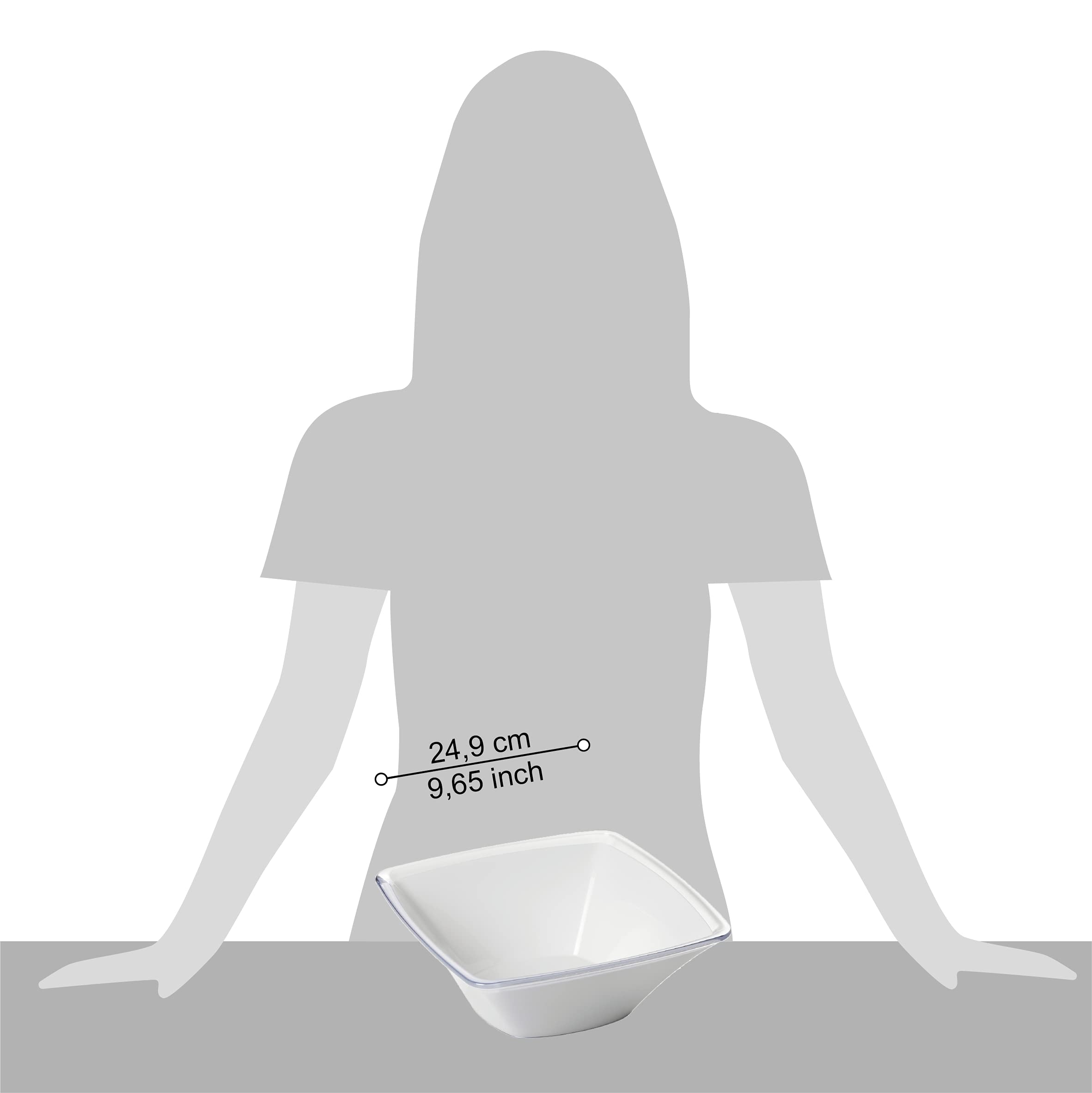 Insalatiera Plastica Insalatiera Omada Design 2,3L - Acrilico Infrangibile Made In Italy Bianco Acrilico Bicolor Lavabile