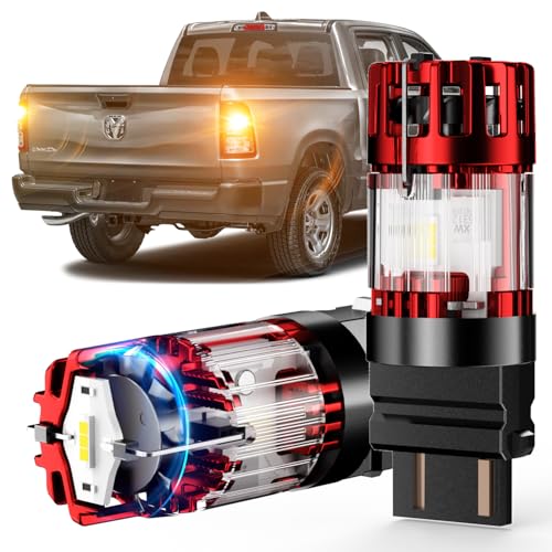 ZONBEAM 7440 Amber LED Rear Turn Signal Bulbs for RAM 1500 2500 3500 2019-2024 - CANBUS Error Free (Plug-and-Play),No Hyper Flash - Powerful & Super Bright with Cooling Fan