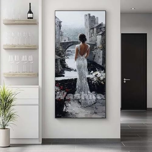 �������G ���� �� �����h��G �L�b�g DIY ��l ���S�Ҍ��� �f�W�^�����G ��h�� �����L�b�g�ɂ��G�� Paint By Numbers �A�N�����y�C���g ���ʉ� �����Ńy�C���g �z�[�� �I�t�B�X���� �M�t�g 40x80 cm, �t���[���Ȃ�