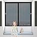 Price comparison product image Magnetic Fly Screen Door 66 x 85 cm Hundreds of Sizes, Automatically Closes Mosquito Net Curtain with Powerful Magnets, Magic Tape, Loop for Window, Sliding Doors, Black