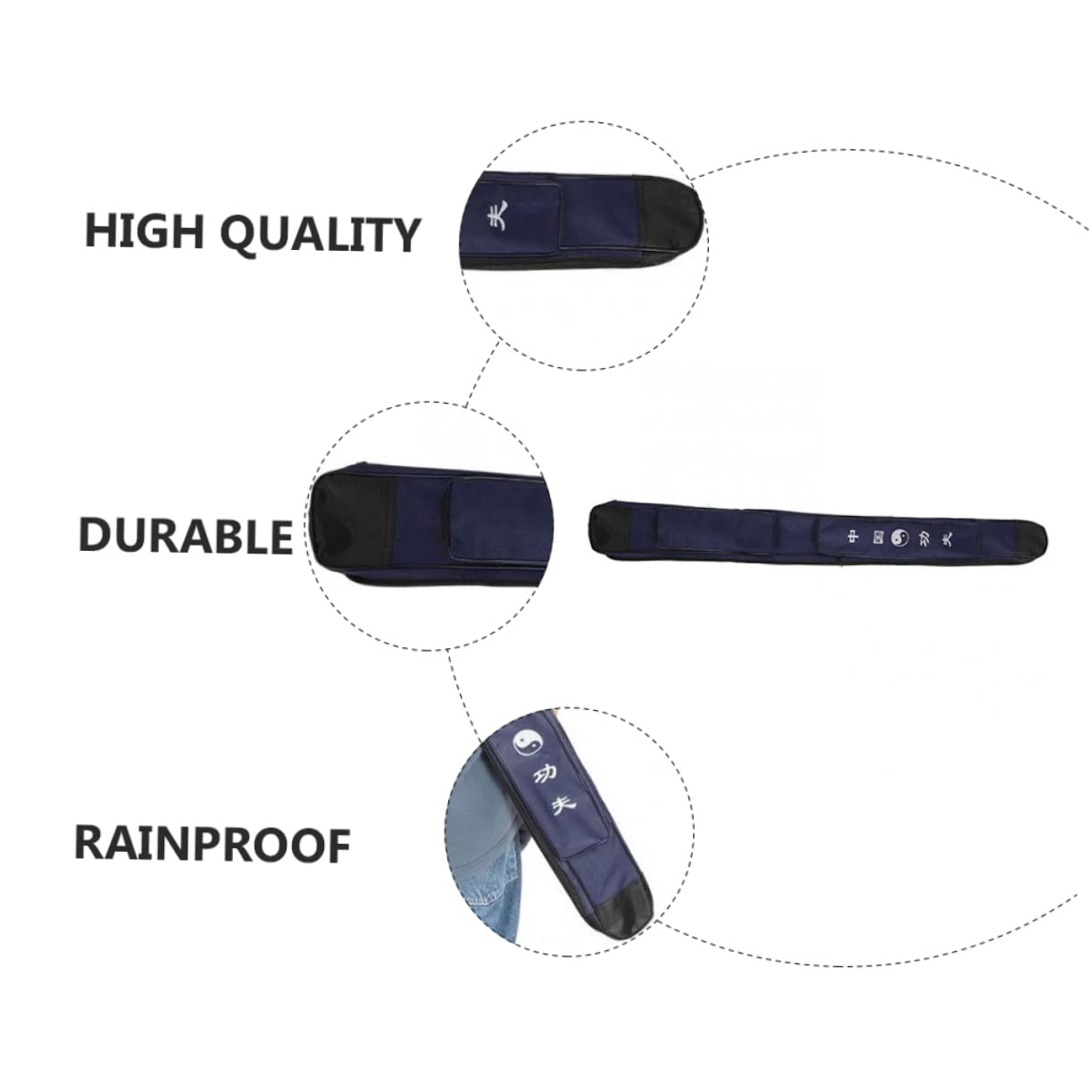 balacoo Long Canvas Storage Bag Martial Arts Belt for Tai Chi Rainproof and Design