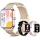 INNOFOVO Smartwatch Damen, 1.85 Touchscreen Fitnessuhr mit Telefonfunktion 130+ Sportmodi SpO2 Schlafmonitor Pulsmesser Schrittzähler, Wasserdicht Smart Watch Sportuhr für Android iOS(Roségold)