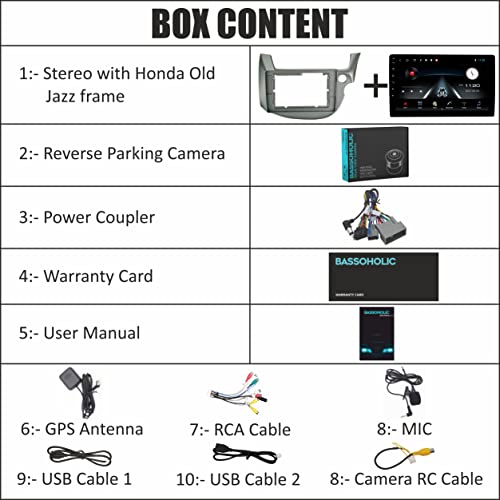 Image of 10 Inches Advanced Car Radio Receiver Android System for Honda Old Jazz with 2GB /16GB RAM & ROM, Gorilla Glass /Full HD Display /WiFi /GPS /Steering Wheel Connectivity and HD Parking Camera CP