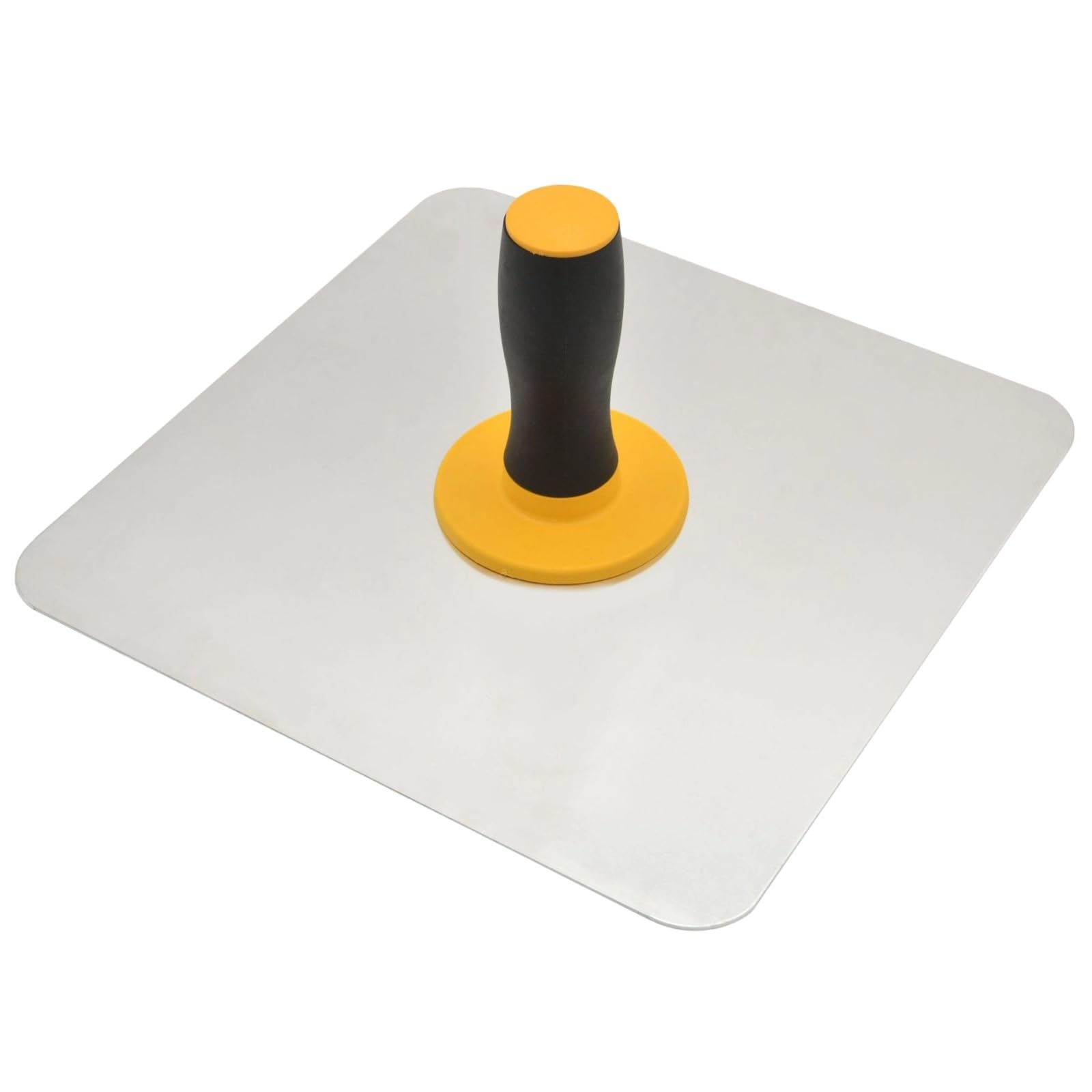 Calolin Stainless Steel Plastering Hawk 11.8 x 11.8 in, with Soft Grip Handle, Lightweight 20.5 oz Mortar Board Holder, Smooth Surface Masonry Hawk for Cement Application