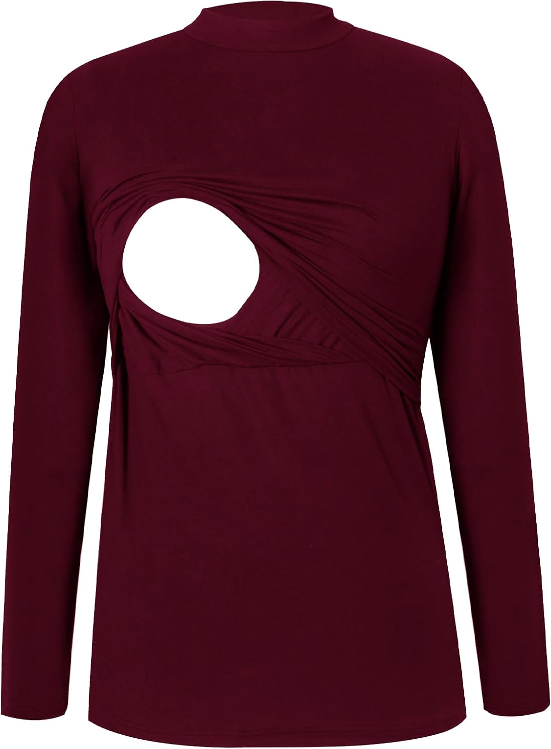 Smallshow Women's Nursing Tops Crew Neck Long Sleeve Breastfeeding Shirt 3 Packs