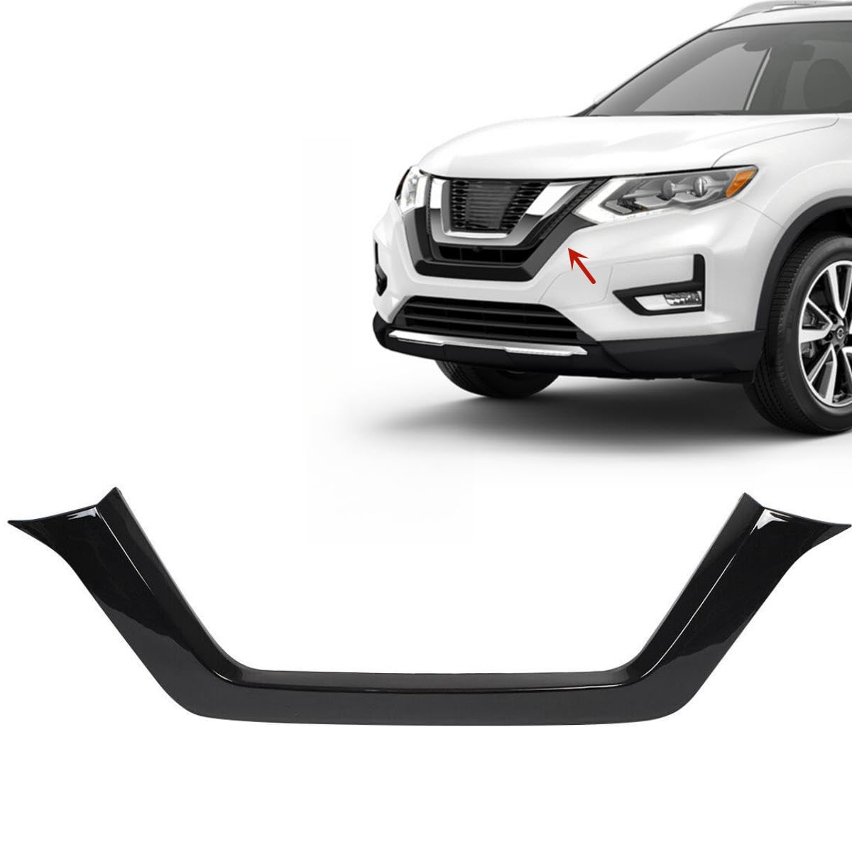 Front Bumper Lower Trim – Glossy Black For 2017-2020 Nissan Rogue, Replaces #622786FL0A / NI1044114