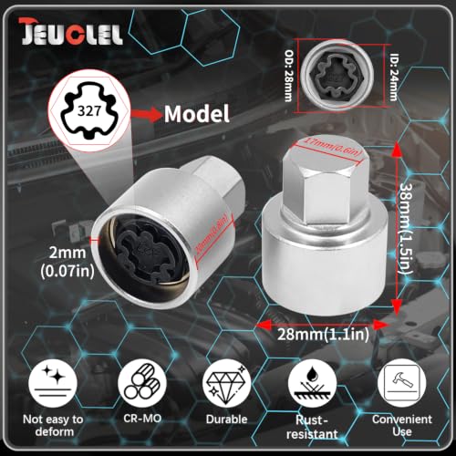 Image of 327 Wheel Locking Nut Key for Mercedes Benz, Lug Nut Removal Tool