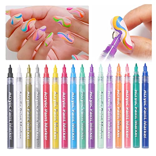 1pc 16 Color 3D Nail Art Pens, Nail Point Graffiti Dotting Pen Drawing Painting Liner for DIY Nail Art Beauty Adorn Manicure Tools