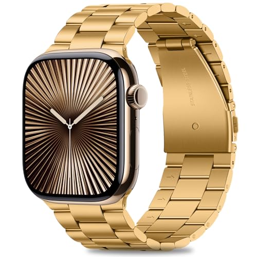 HITZEE Pasek kompatybilny z Apple Watch 41 mm, 40 mm, 38 mm, metalowe paski ze stali nierdzewnej, dla mężczyzn, kobiet, pasek z etui, kompatybilny z Apple Watch SE Series 8, 7, 6, 5, 4, 3, 2, 1, 38 /
